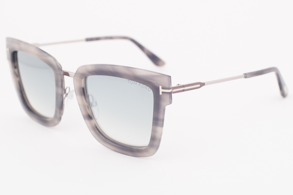 Tom Ford LARA Gray Havana / Blue Mirror Gradient Sunglasses  display picture 2