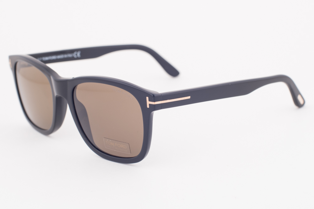 Tom Ford ERIC 595 01J Shiny Black / Brown Roviex Sunglasses TF595