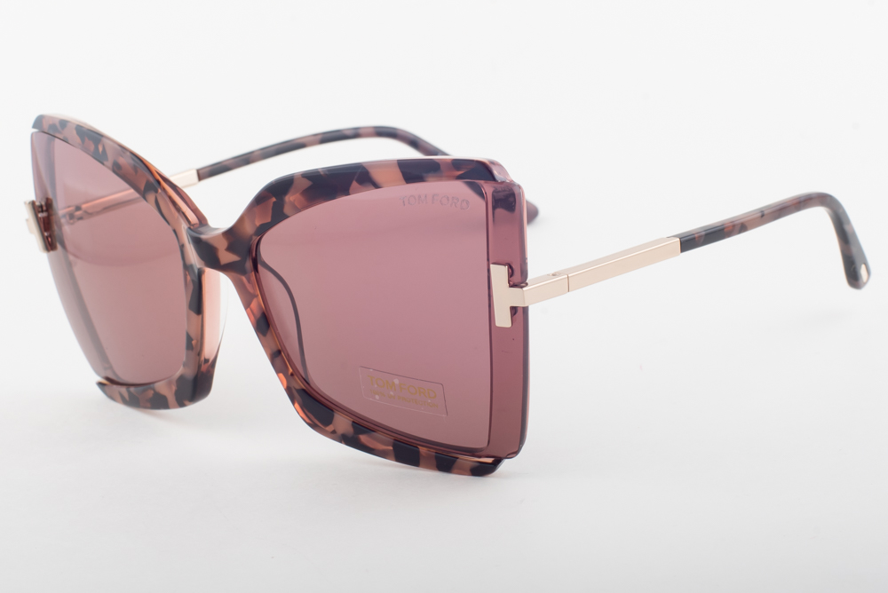 Tom Ford GIA 766 55Y Pink Havana Gold / Violet Sunglasses  display picture 3